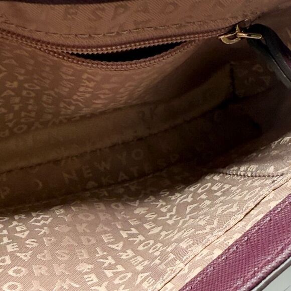 Kate Spade Laurel Way Haircalf Deep Plum Leather Shoulder Crossbody Bag NWOT - Picture 7 of 11